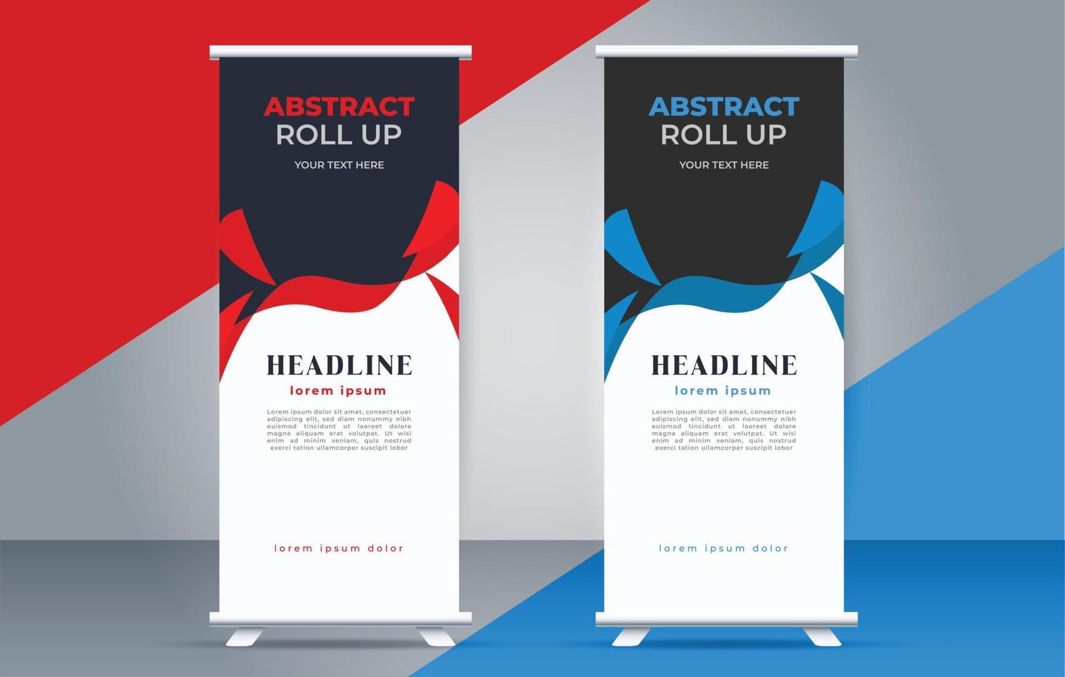 professional abstract business roll up display standee banner vector