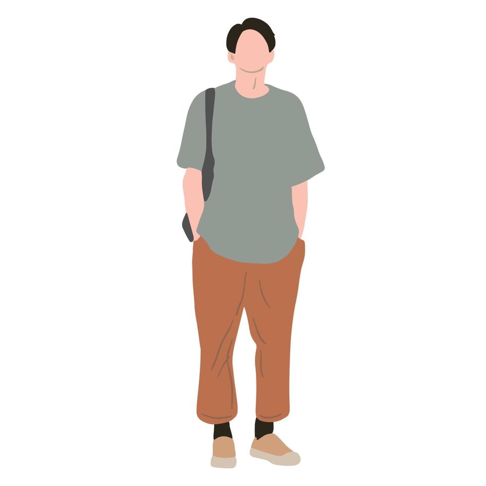 handsome man walking ,good for graphic design resource vector