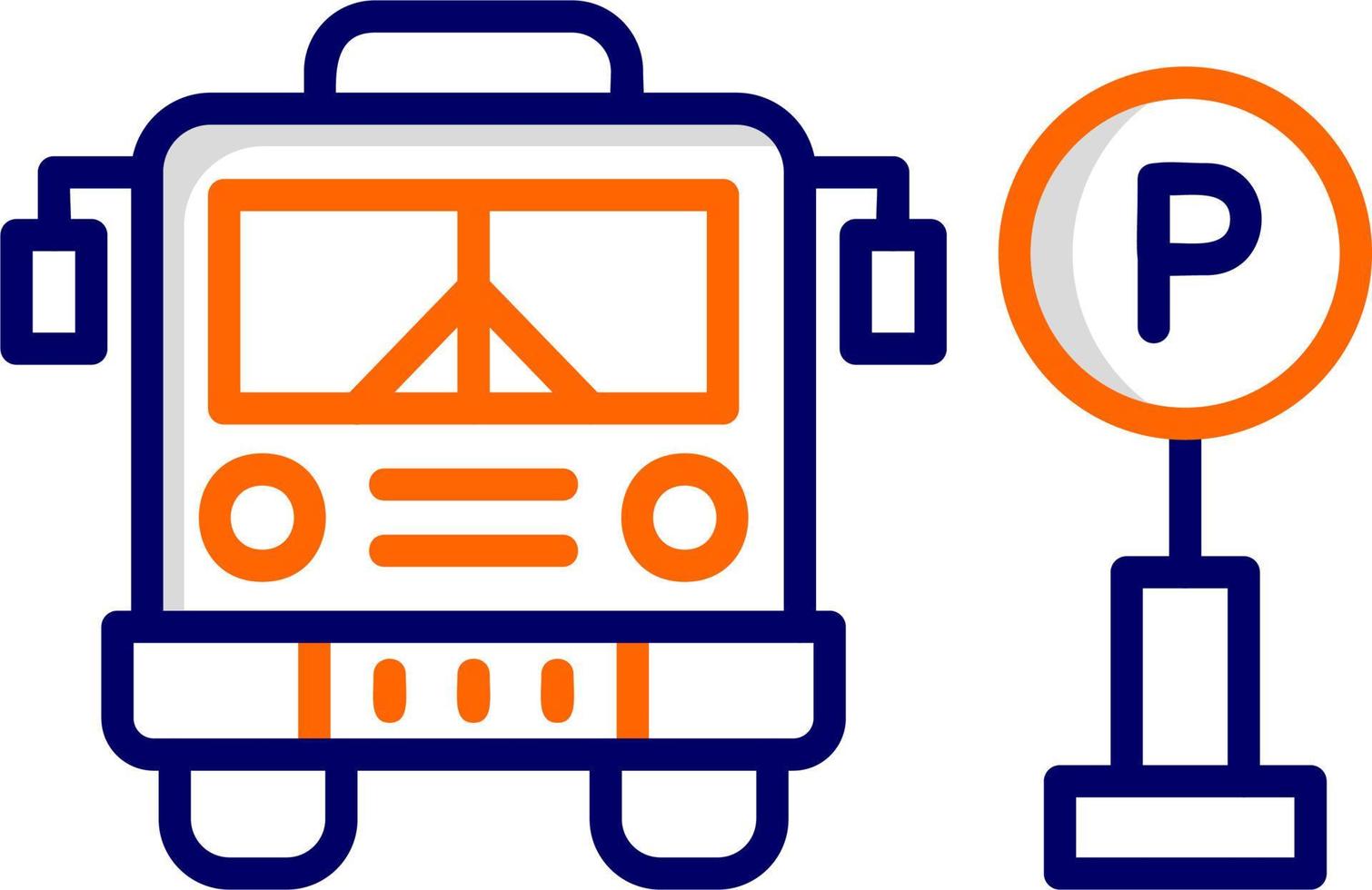 Bus Parking Vector Icon