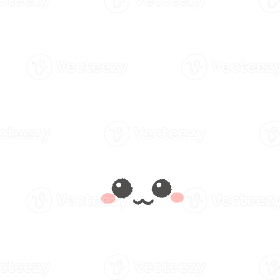 Hand-drawn Cute rabbit with long ears in doodle style png