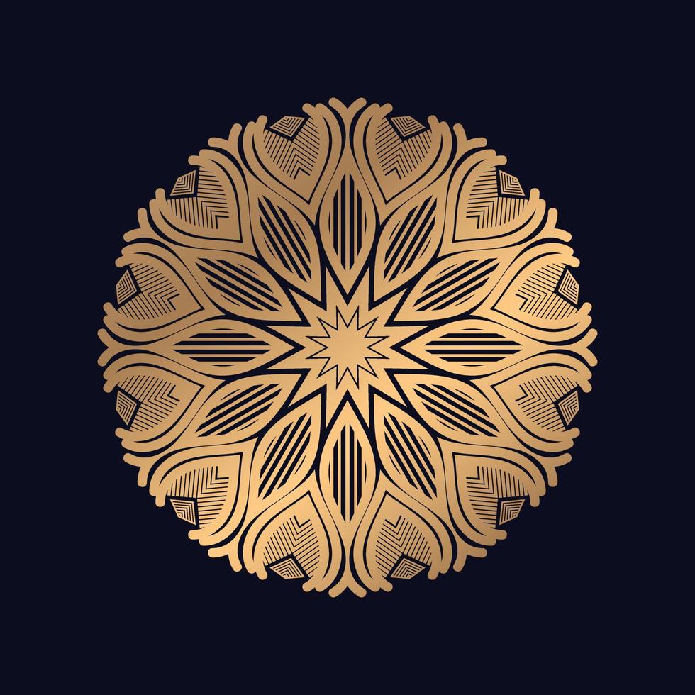 luxury gold color ornamental mandala design background vector
