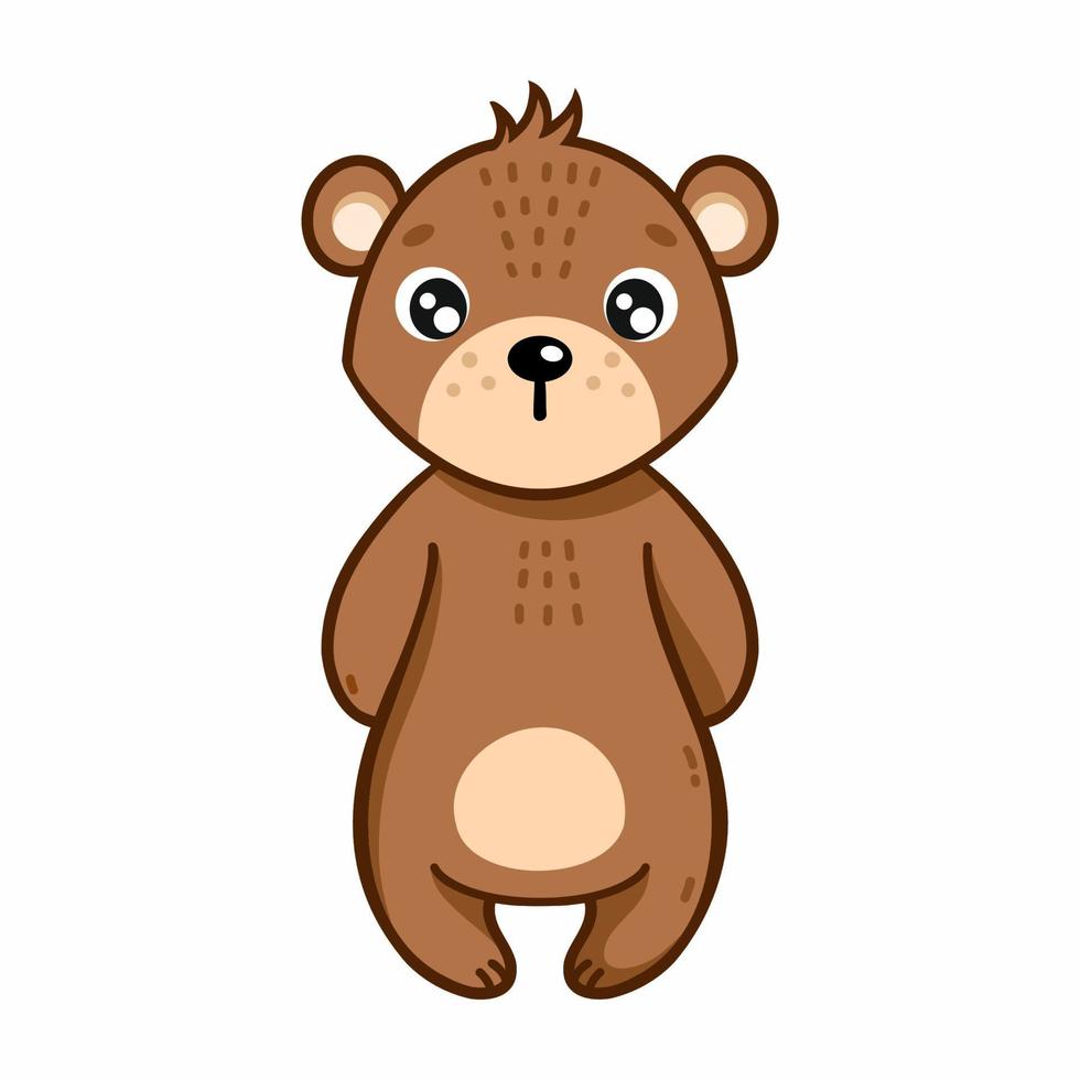 Cute Bear Say Hello Cartoon Style Stock Vector (Royalty Free) 1724930290