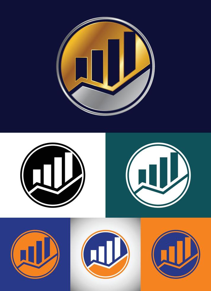 plantilla de vector de diseño de logotipo de contabilidad y finanzas de variación de color múltiple