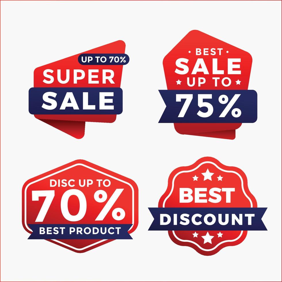 Collection of super sale tag label discount banner vector