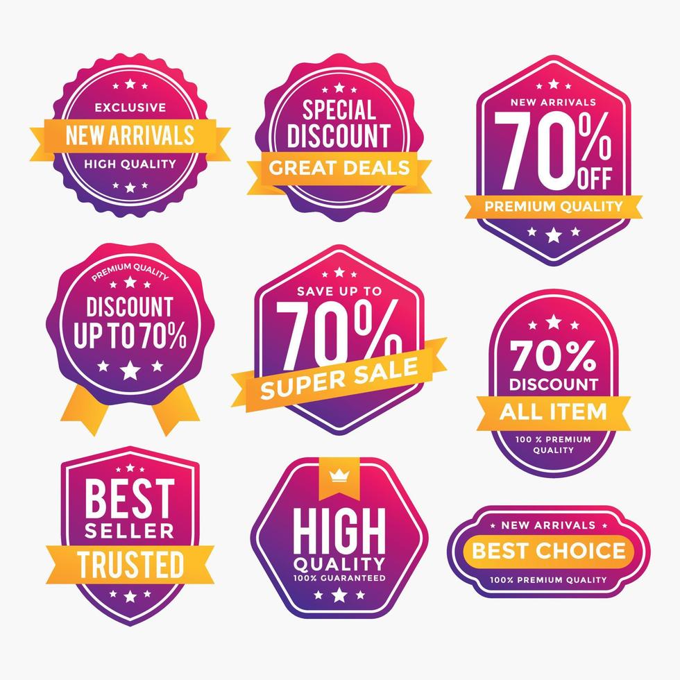 Collection of sale label banner tag discount vector