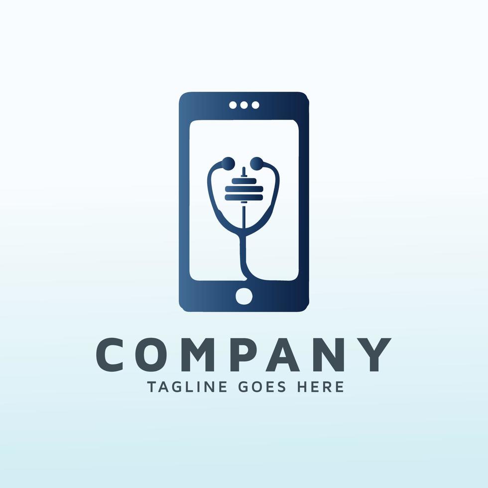 medical phone fitness logo vector design template
