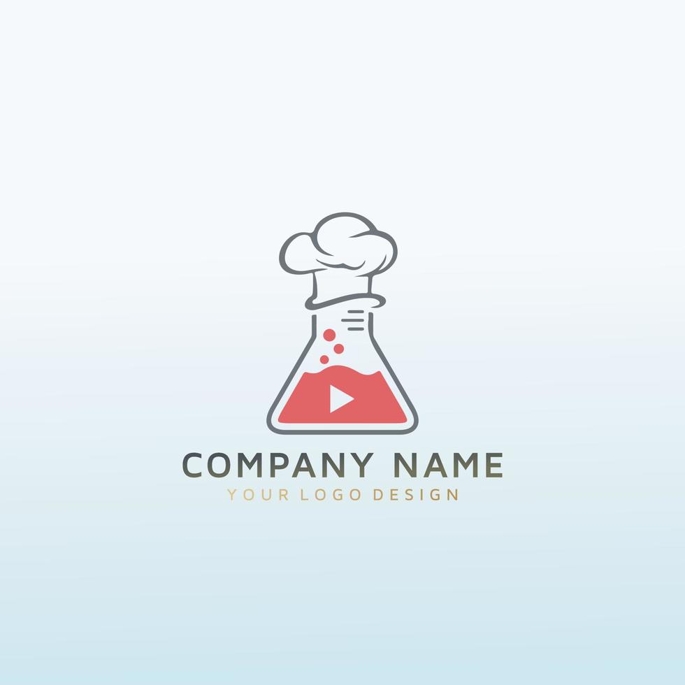 You Tube Channel science and cooking logo vector