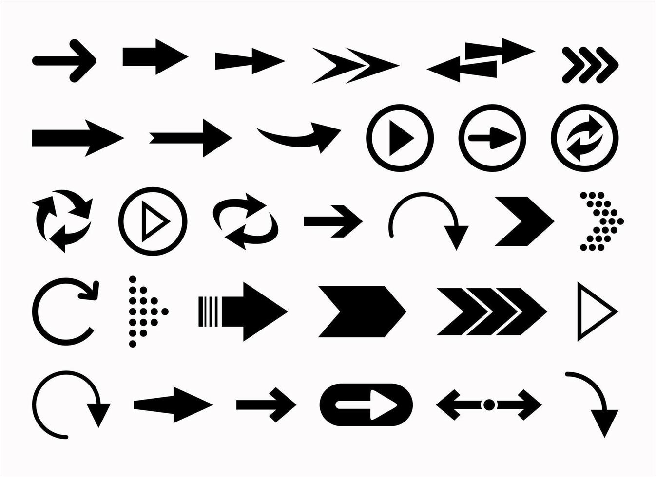 Big collection of different  arrows black icons vector illustration