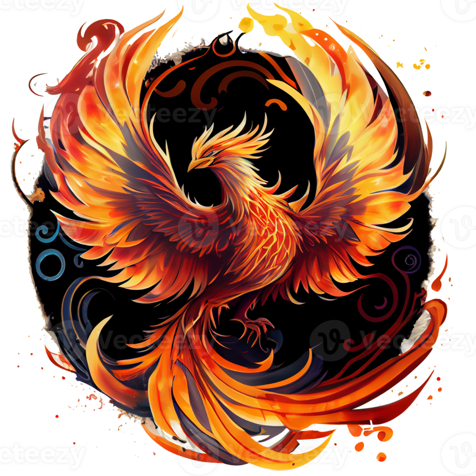 Mystical mythical character Phoenix, phoenix bird on a transparent  background, phoenix logo, generative ai, 22534113 PNG