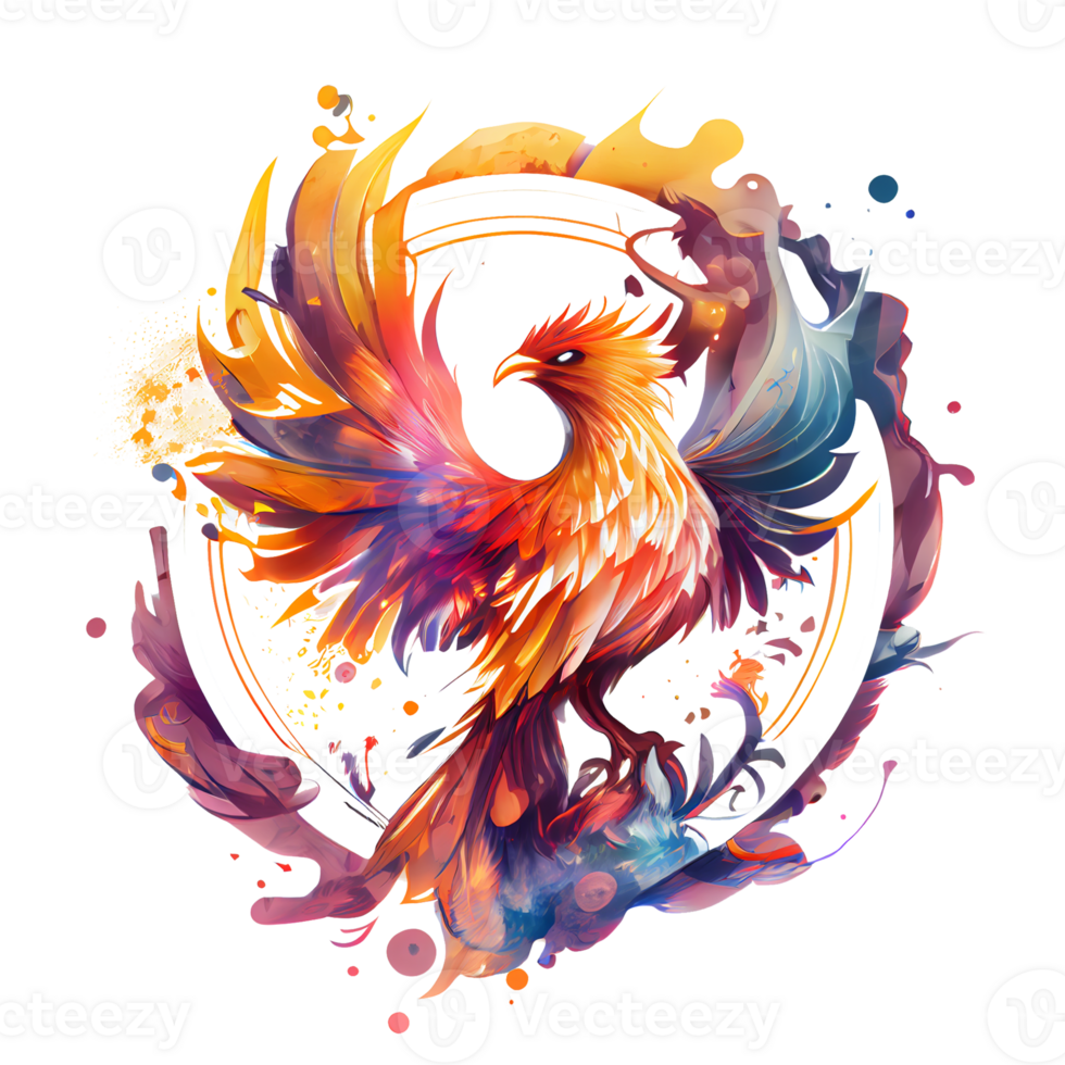 Mystical mythical character Phoenix, phoenix bird on a transparent
