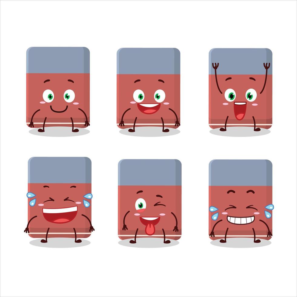 Cartoon character of eraser with smile expression vector