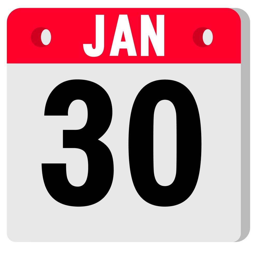 Calendar Icon. Calendar Icon with shadow. Flat style. Date, day and month vector