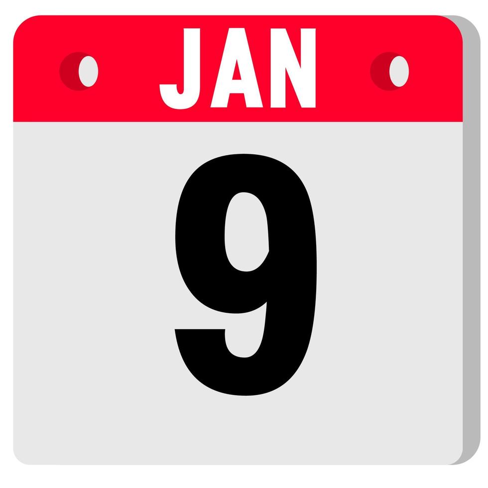 Calendar Icon. Calendar Icon with shadow. Flat style. Date, day and month vector