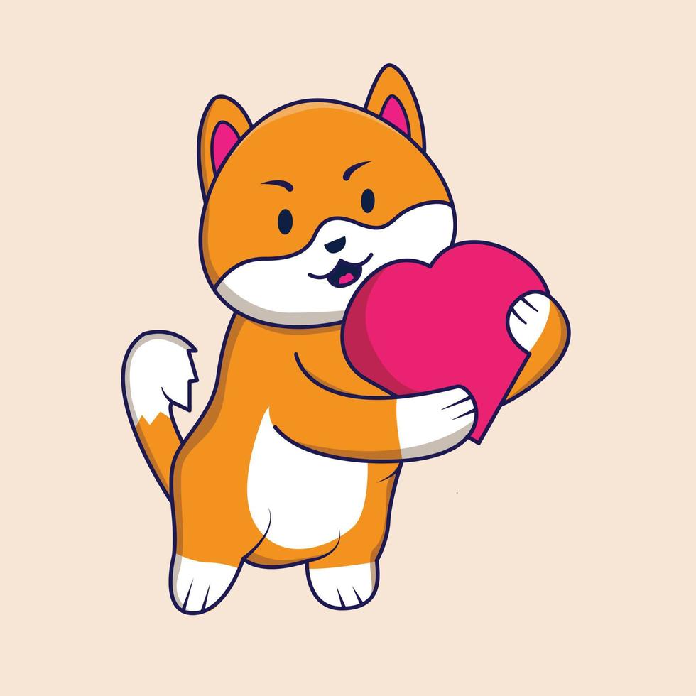 cute cat love vector