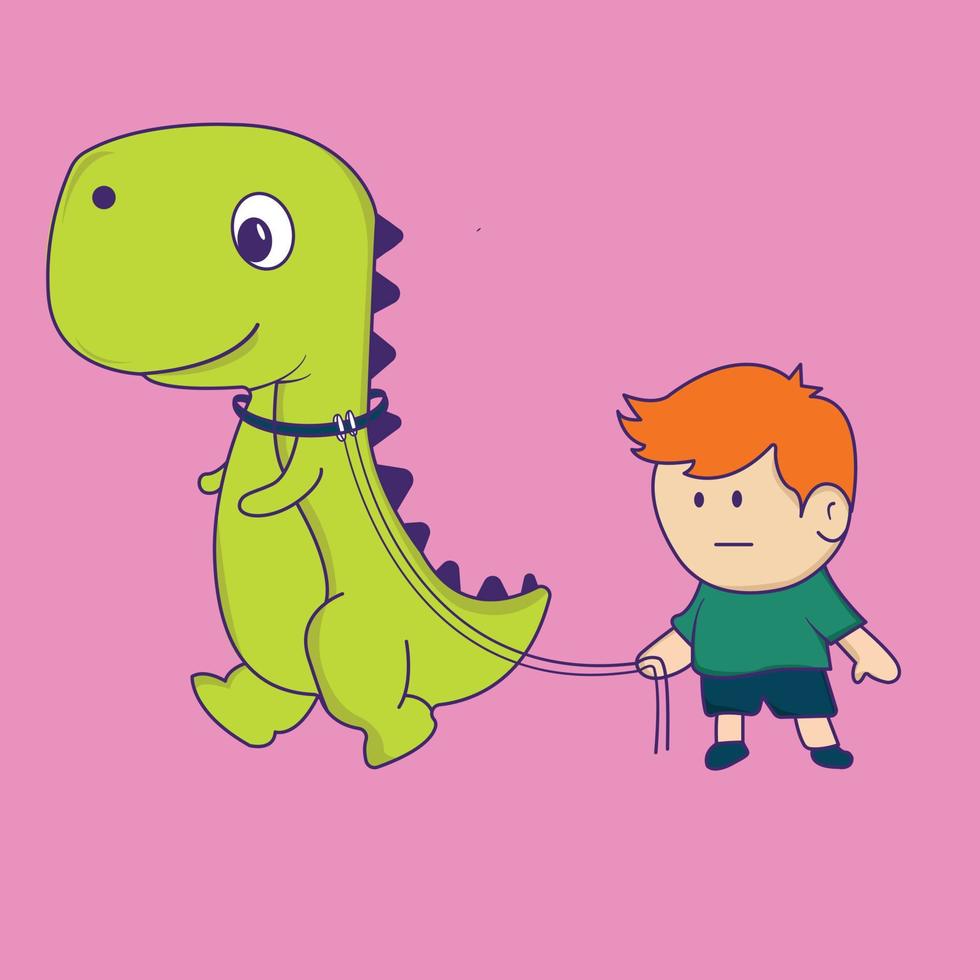 Children play with Dinos vector
