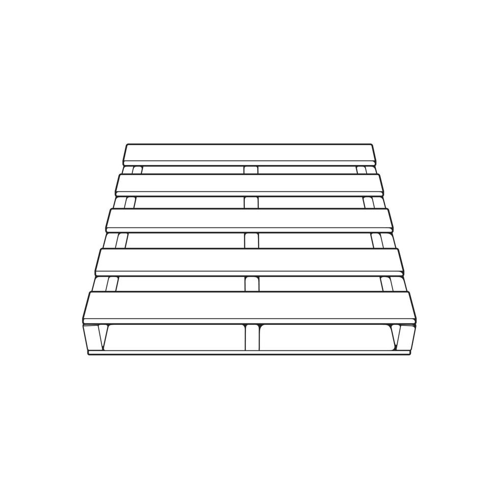 de madera paleta vector ilustración en blanco antecedentes . aislado isométrica contorno madera envase. isométrica vector contorno de madera paleta.