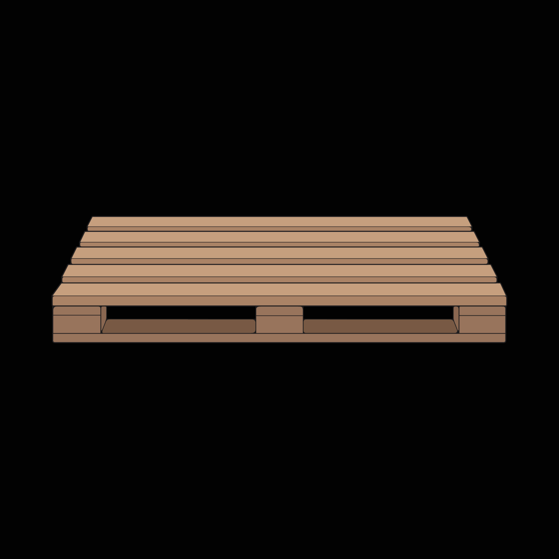 Wooden pallet vector illustration on black background . Isolated