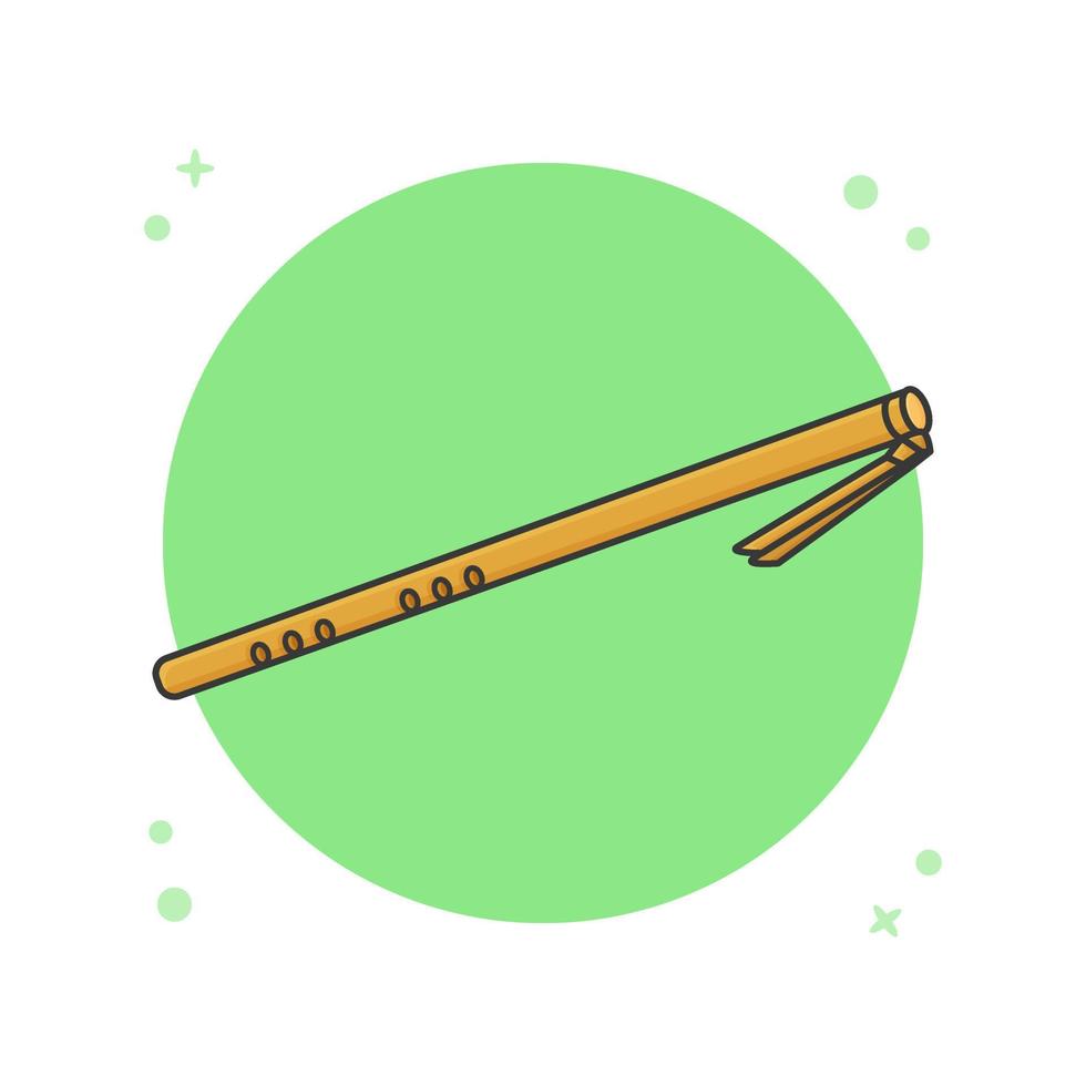 Flute Indonesian Traditional Music Instrument Vector Illustration.eps