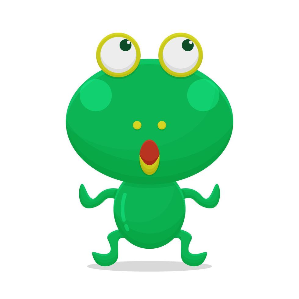 Frog Cartoon Character. Cute Animal Mascot Icon Flat Design. Childrens Book vector