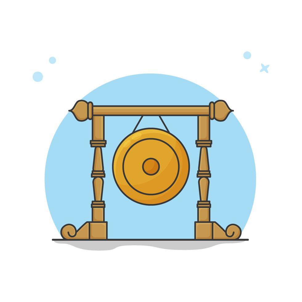 Gong Gamelan Vector. Indonesia Traditional Music Instrument vector