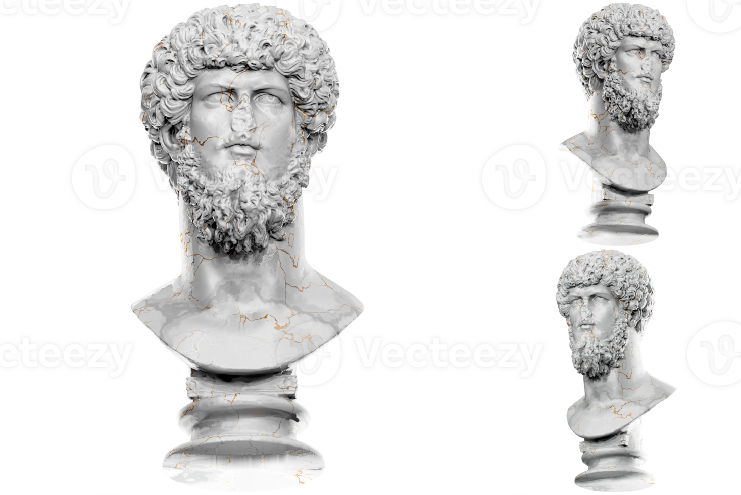 Colossal portrait of Lucius Verus 3D render, perfect for historical projects and museum promotions png