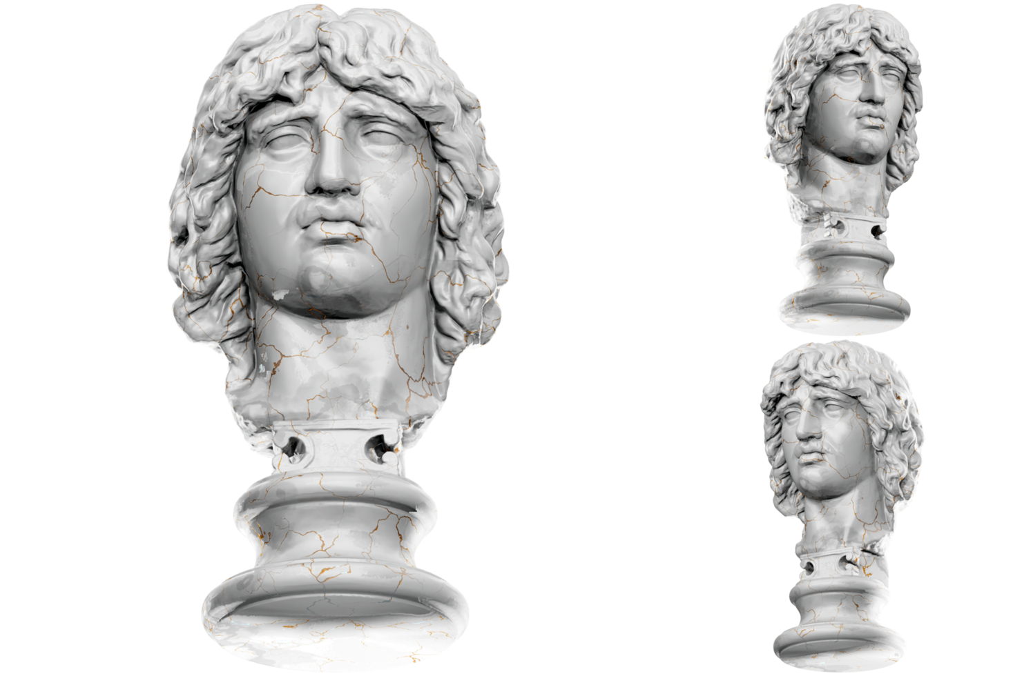 Render of a statue of a Barbarian Chief, perfect for historical and