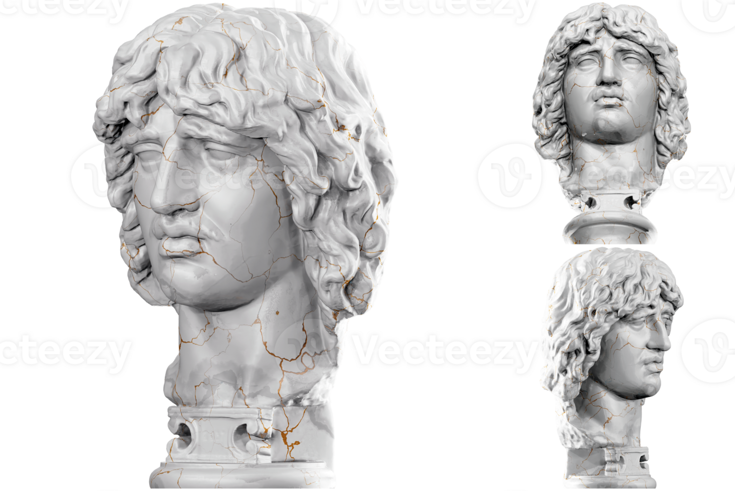 Render of a statue of a Barbarian Chief, perfect for historical and cultural designs png