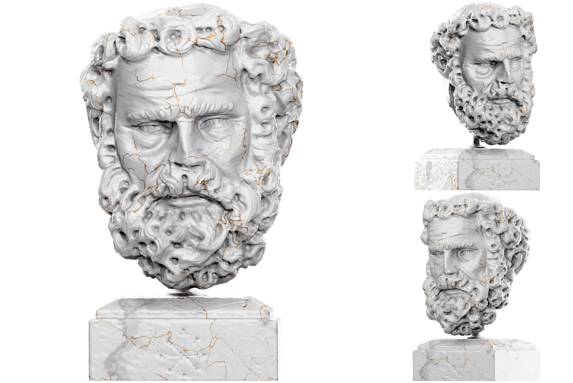 Free Render of a statue of a Barbarian Chief, perfect for historical