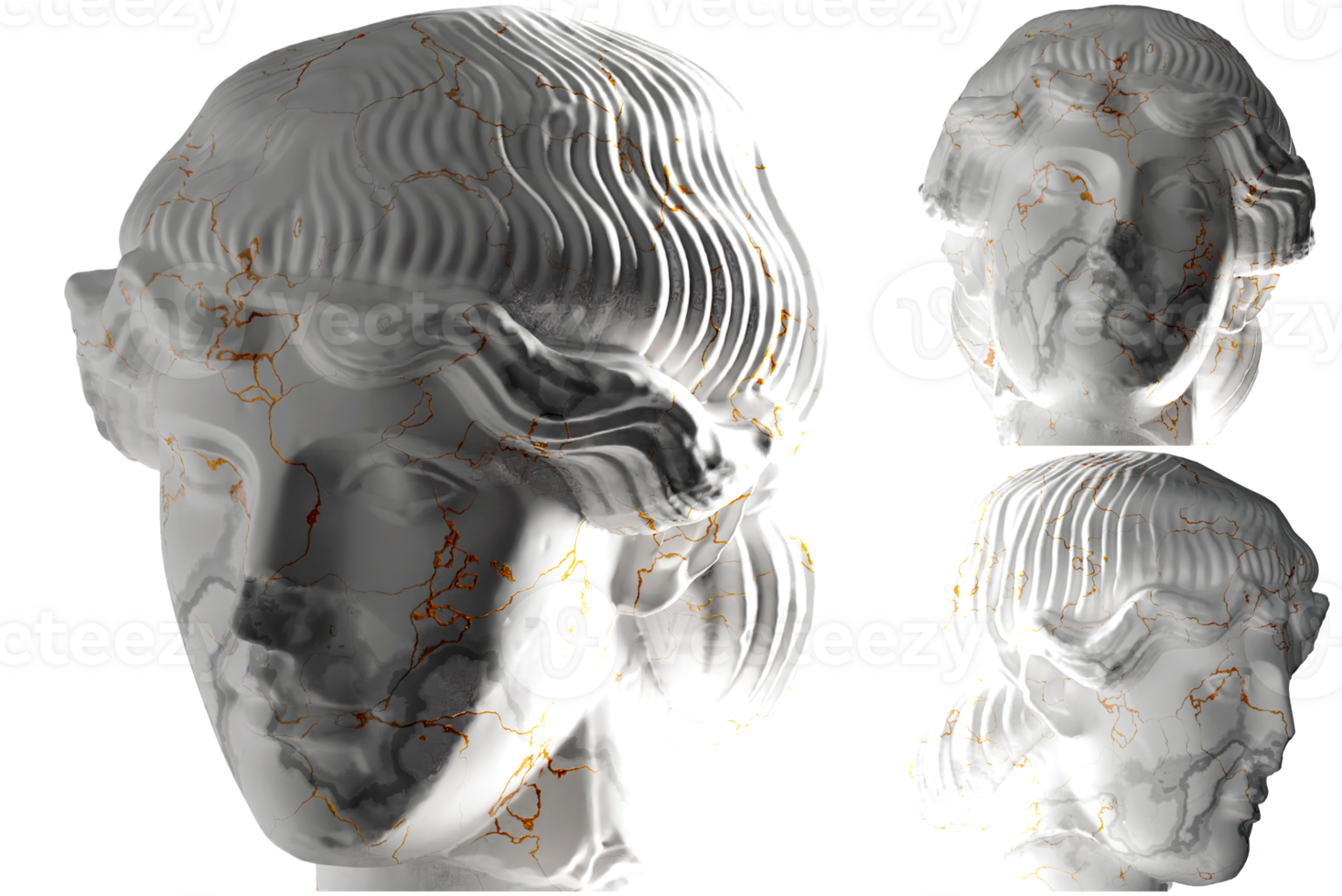 White marble and gold design inspired by Renaissance art. Perfect for fashion, apparel, and album covers png