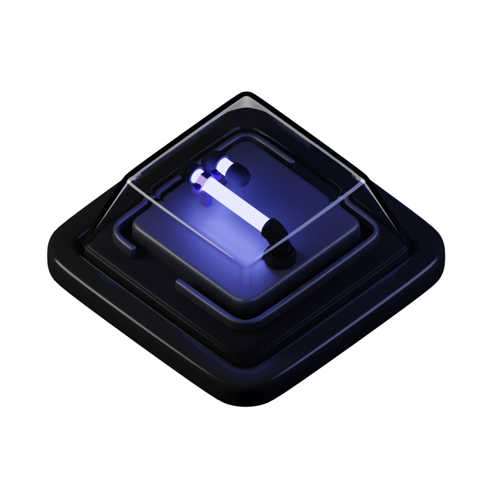 3d keycaps or keyboard typography with blue color png
