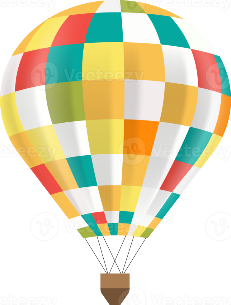 Colorful Air Balloon Isolated. png