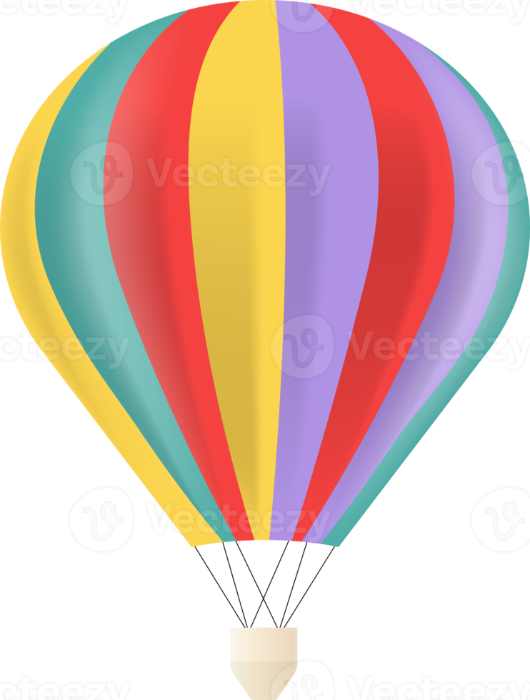 Colorful Air Balloon Isolated. png