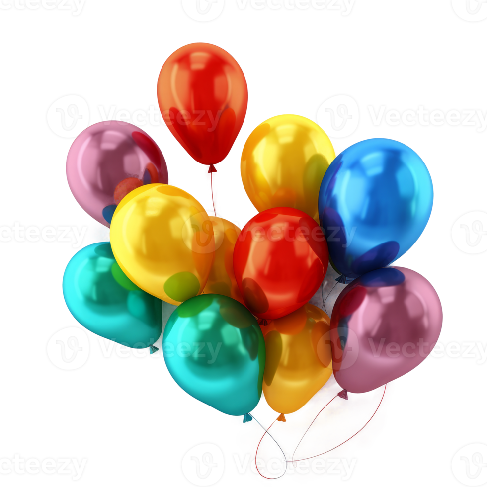 Geburtstag Luftballons isoliert. png