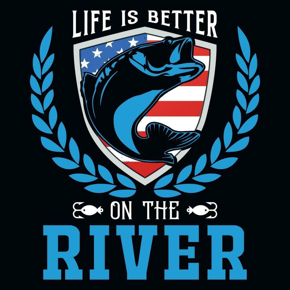 Fishing graphics tshirt design vector