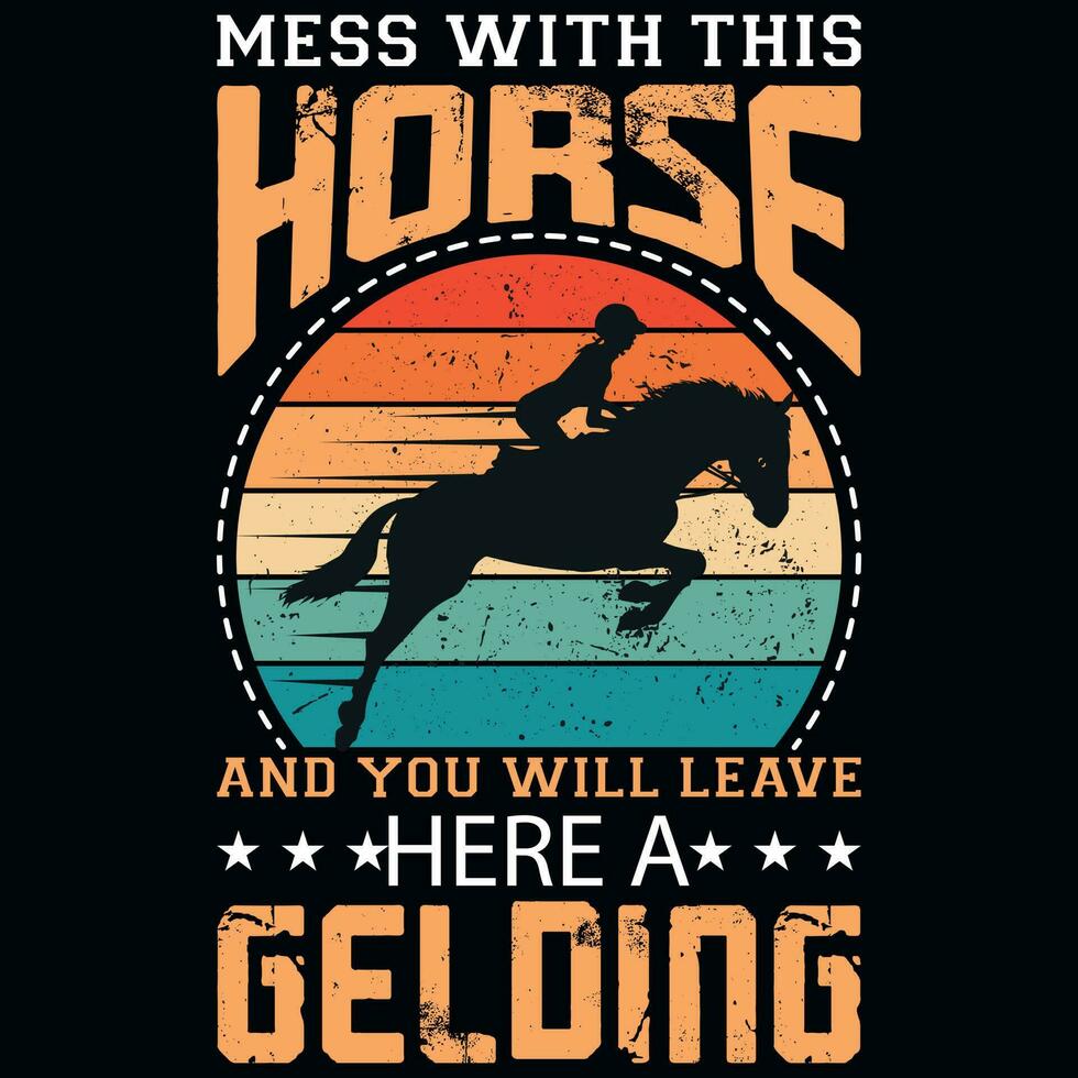 Horse riding vintages tshirt design vector