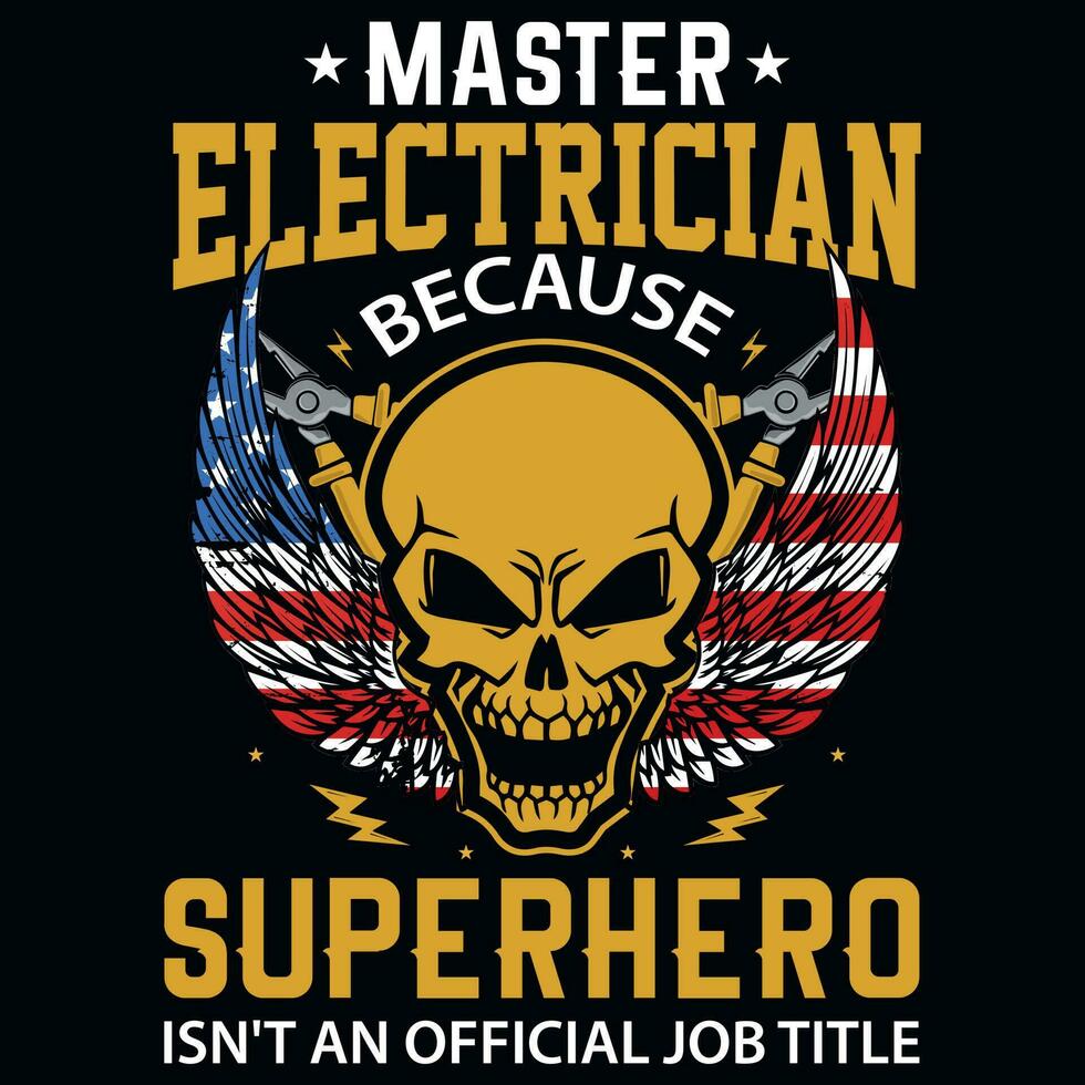 Electrician graphics tshirt design vector