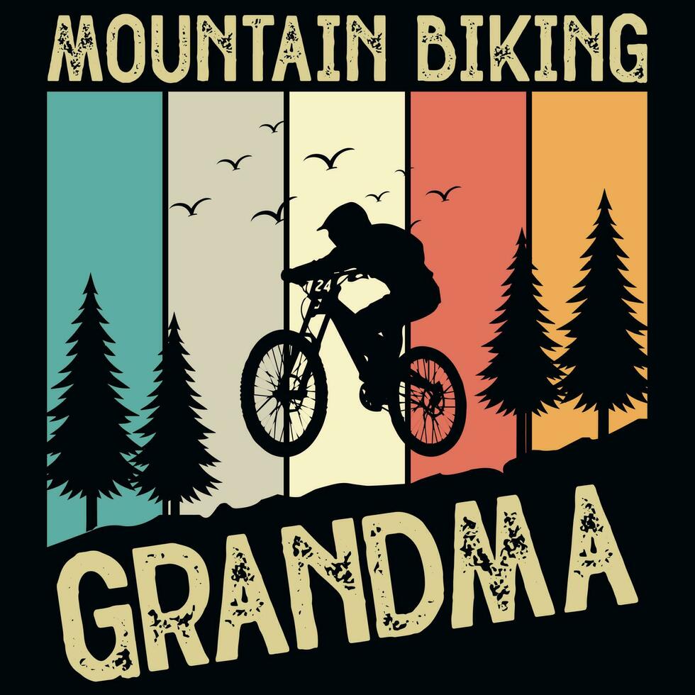 Mountain biking graphics tshirt design vector