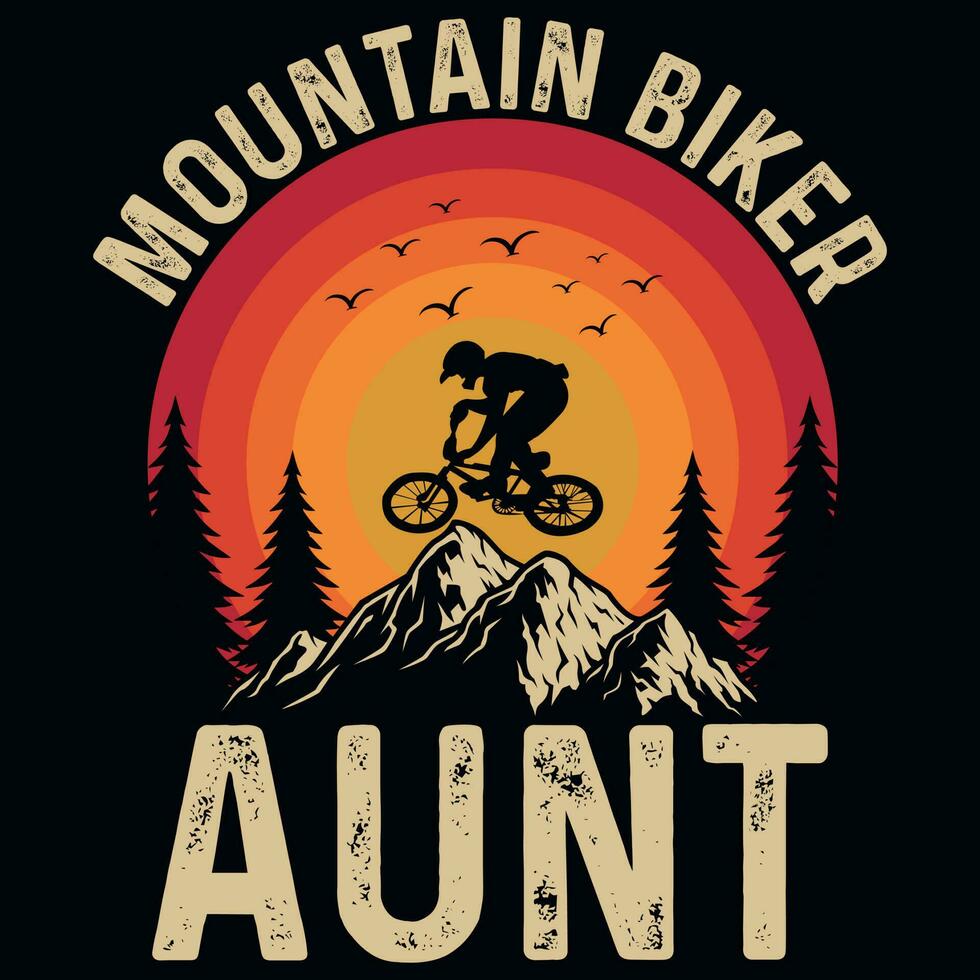 Mountain biking graphics tshirt design vector