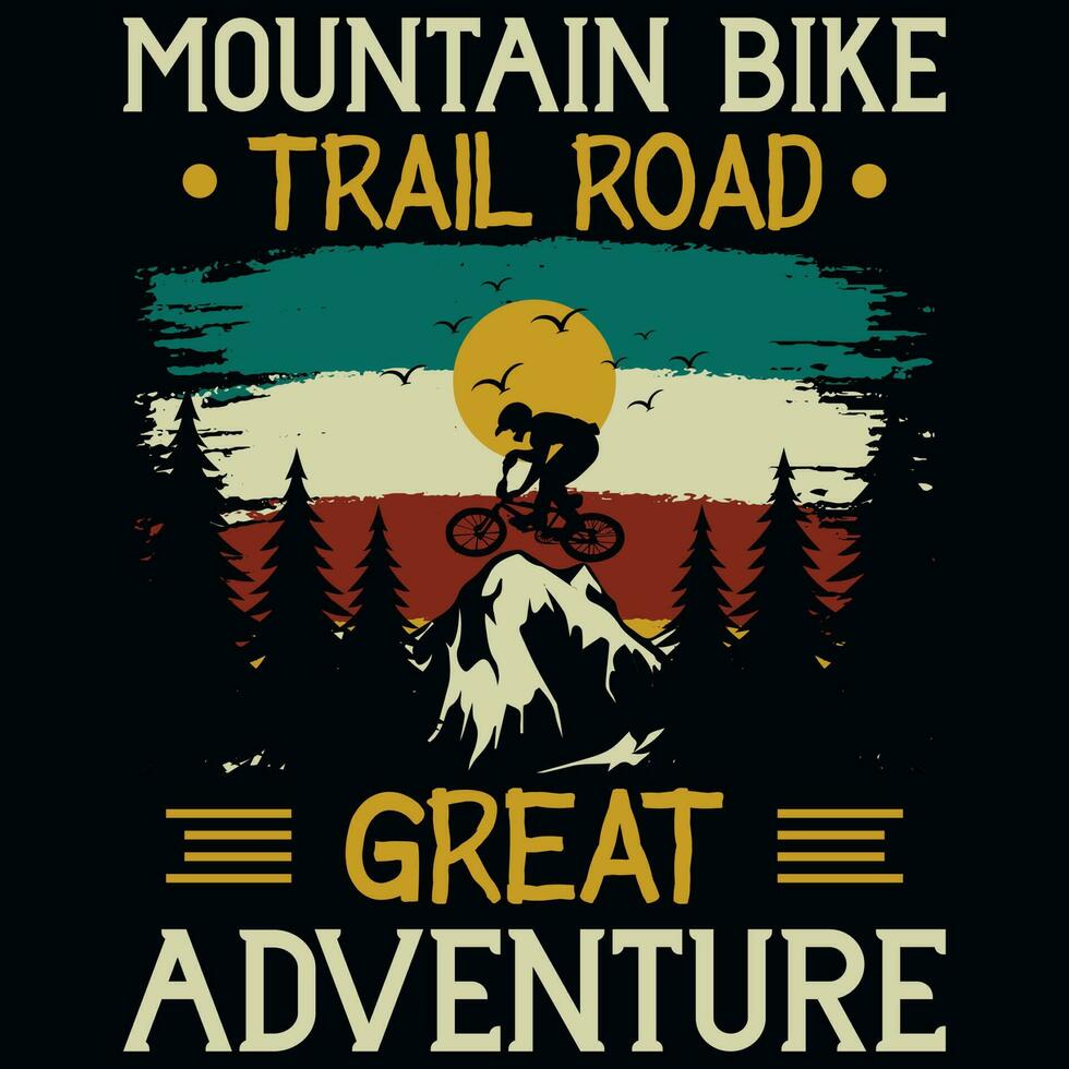 Mountain biking graphics tshirt design vector