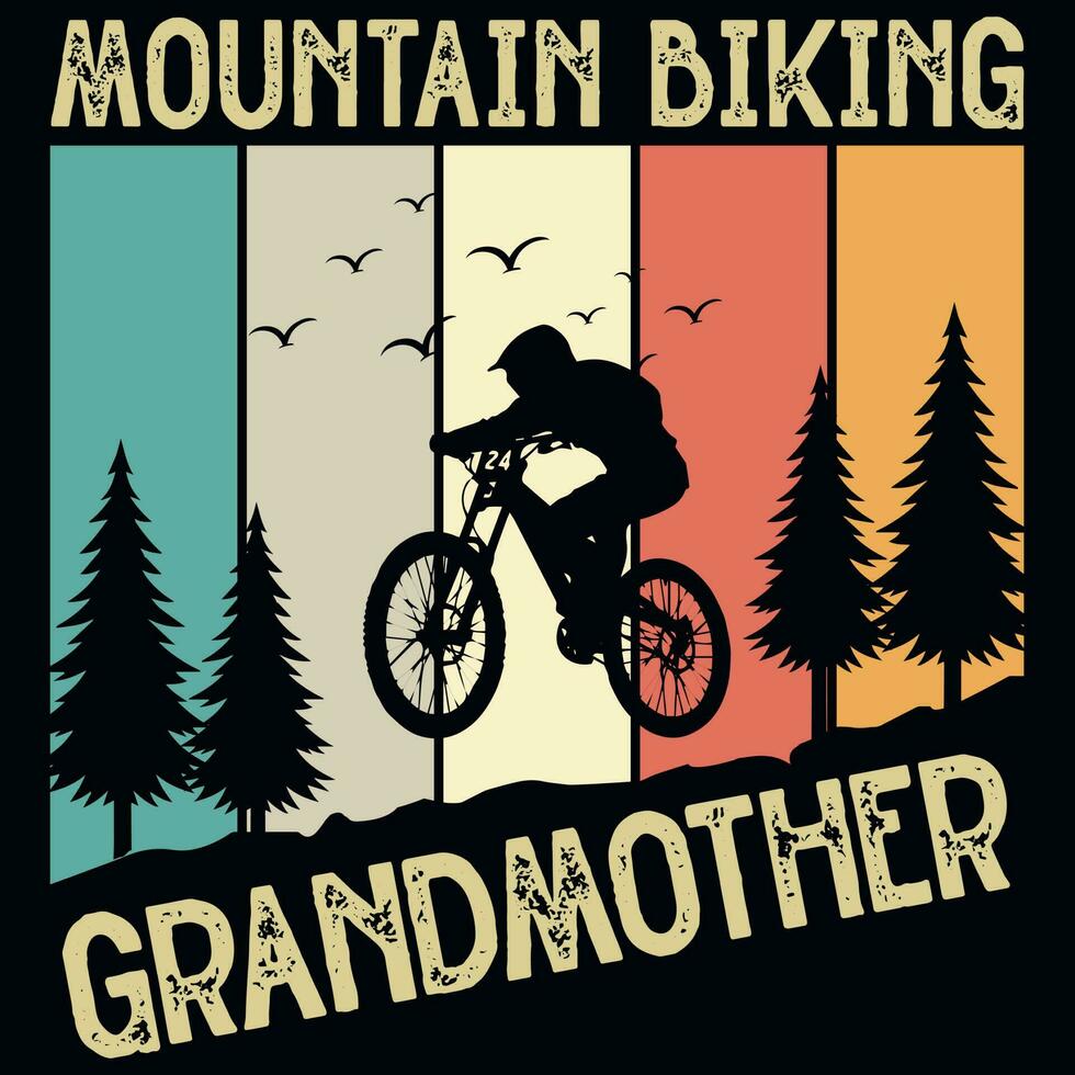 Mountain biking graphics tshirt design vector