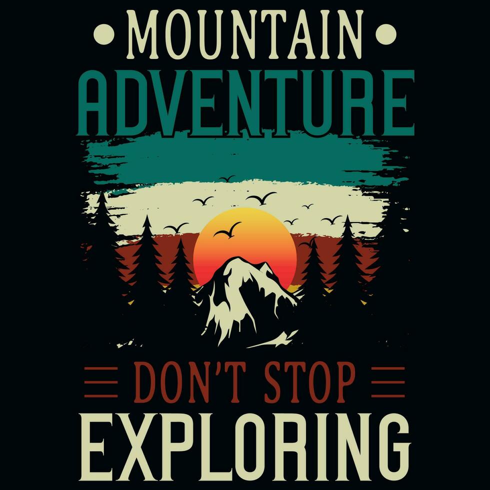 montaña aventuras camiseta diseño vector