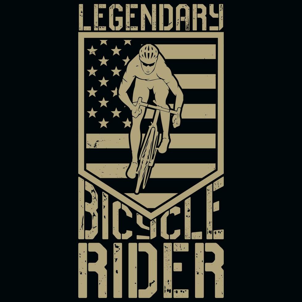 Bicycle rider vintages tshirt design vector