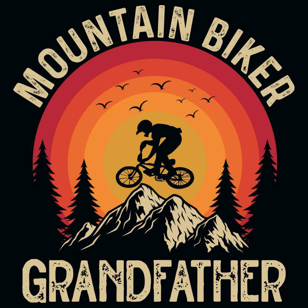 Mountain biking graphics tshirt design vector