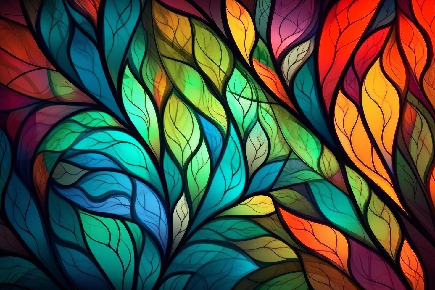 un hermosa vistoso manchado vaso antecedentes decorativo fondo de pantalla con hojas color foto