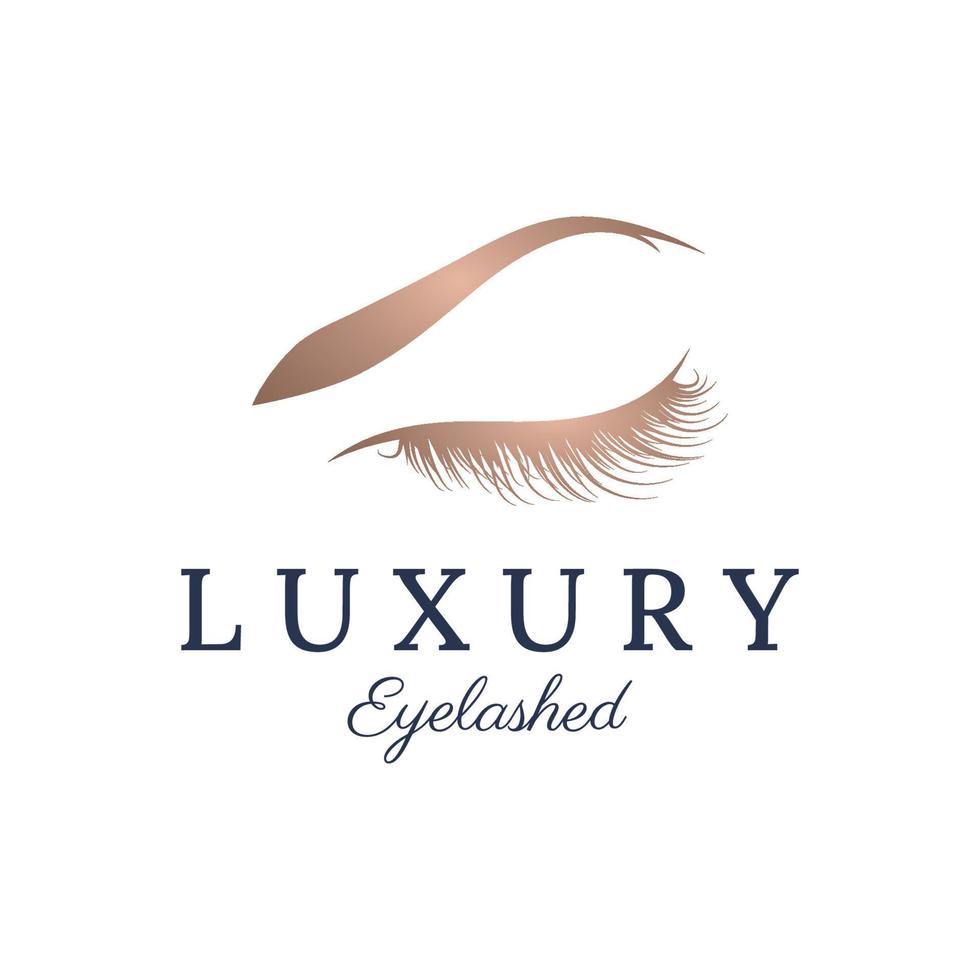 Beautiful and luxurious and modern woman's eyelashes and eyebrows logo design. Logo for business, beauty salon, makeup, eyelash shop. vector