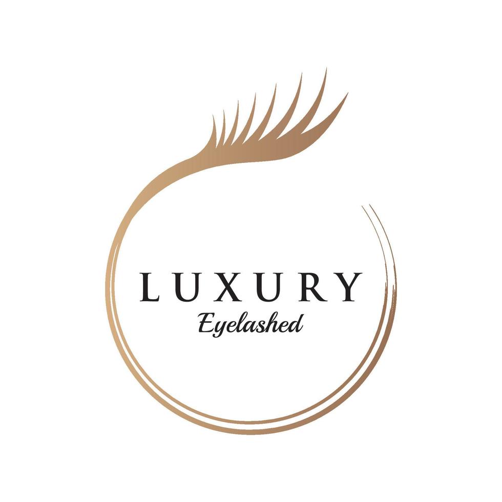Beautiful and luxurious and modern woman's eyelashes and eyebrows logo design. Logo for business, beauty salon, makeup, eyelash shop. vector