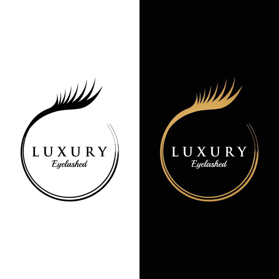 Beautiful and luxurious and modern woman's eyelashes and eyebrows logo design. Logo for business, beauty salon, makeup, eyelash shop. vector