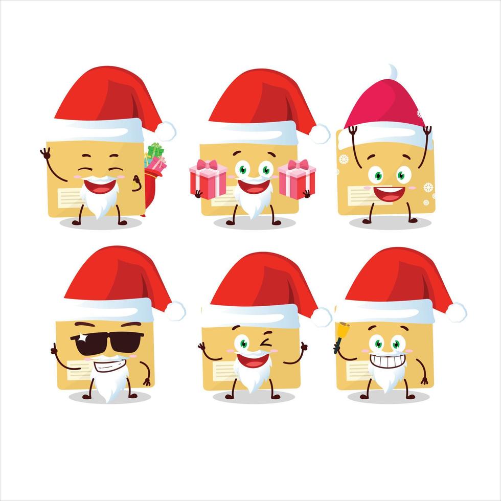 Santa Claus emoticons with file folder cartoon character vector