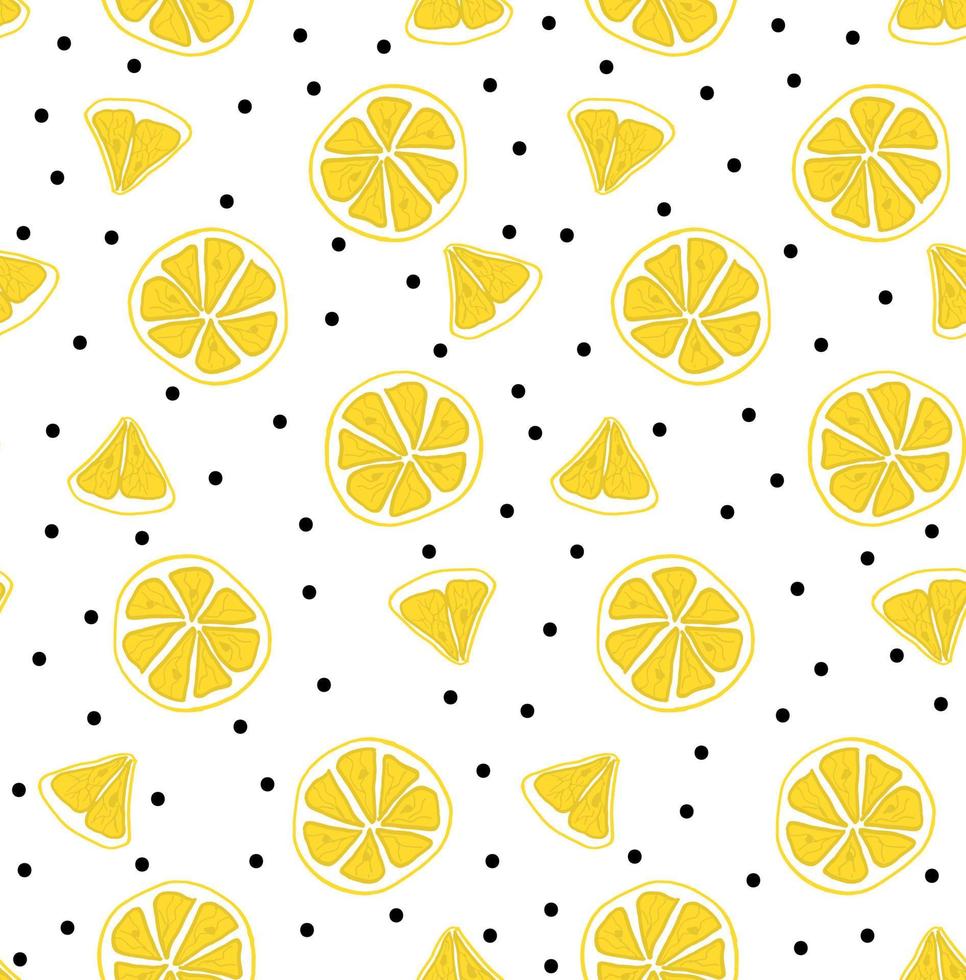 Lemon Seamless Pattern, summer fruit design vector