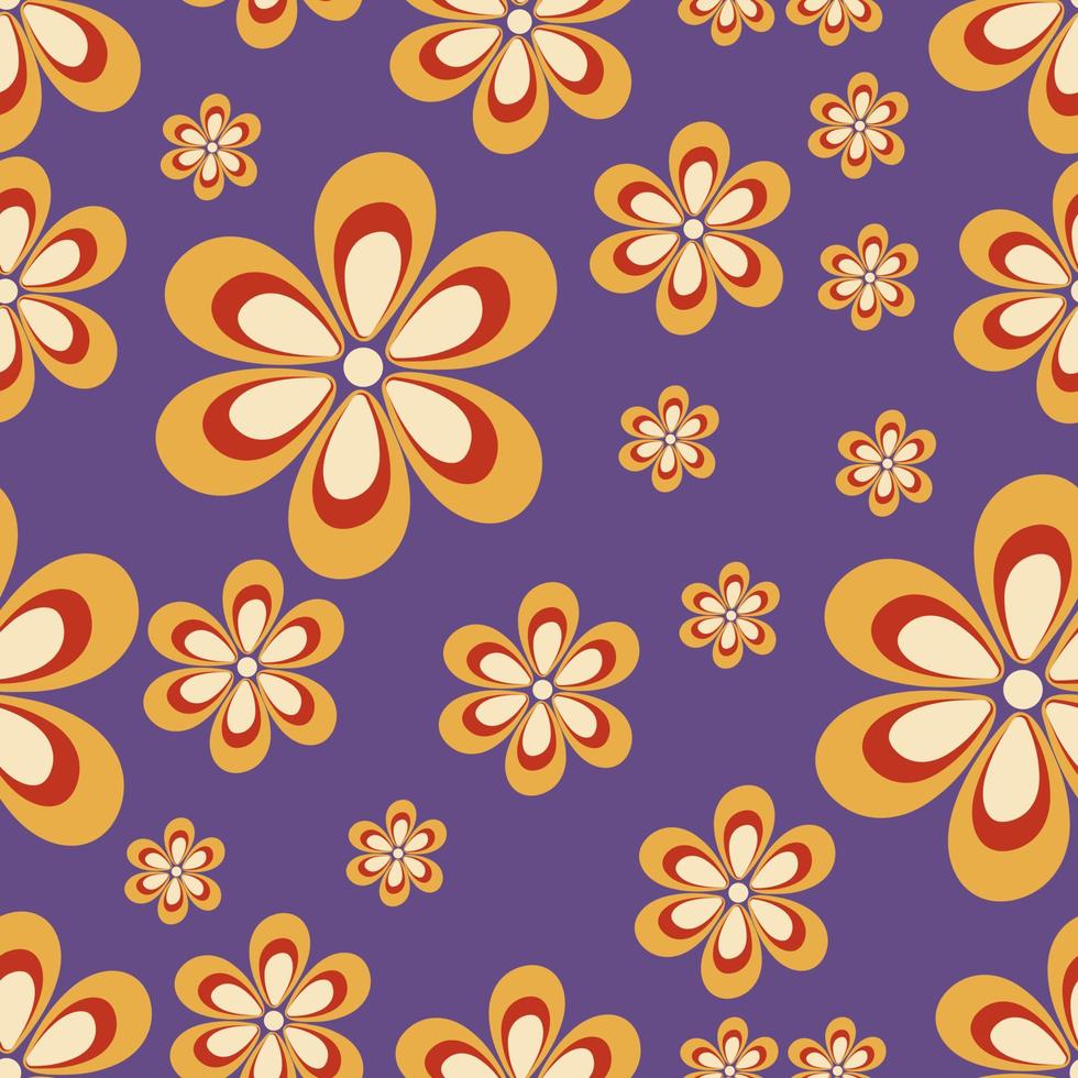 Floral seamless pattern in retro style vector